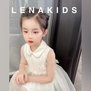 y216 - CNY Collections ( Girls ) _ Beige Bow Heart Backless Dress - 图片 2