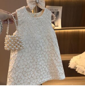 y207 - CNY Collections ( Girls ) _ Sleeveless Heart Shape Big Bow Dress - 图片 2