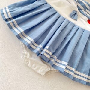 y217 - Short-Sleeved Campus Style Romper - 图片 2