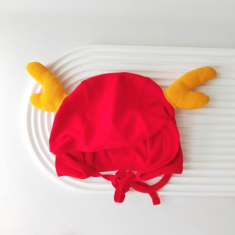 y234 - CNY Collections ( Boys ) - Two-Piece Set of Long-Sleeved Longbao Style Romper and Hat - Image 3