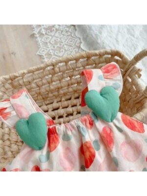y287 - Red Love Baby Sling Romper - 图片 4