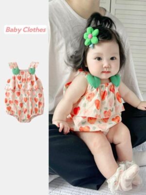 y287 - Red Love Baby Sling Romper - 图片 1