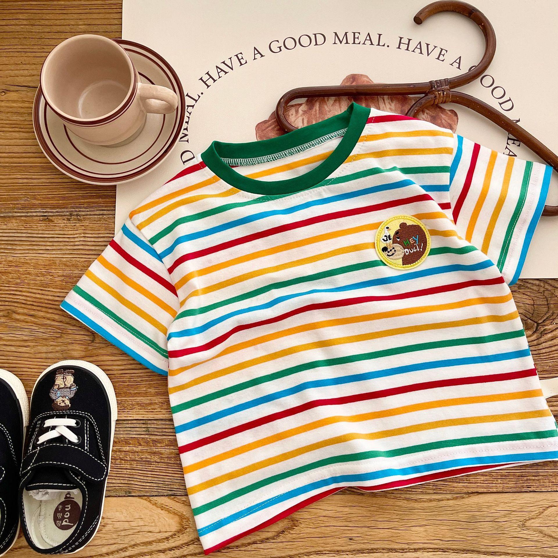 y281 - Rainbow Striped T-shirt - Image 1
