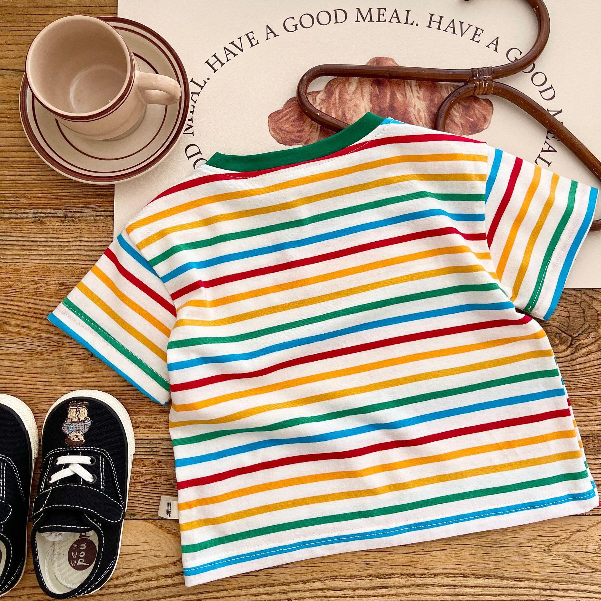 y281 - Rainbow Striped T-shirt - Image 2