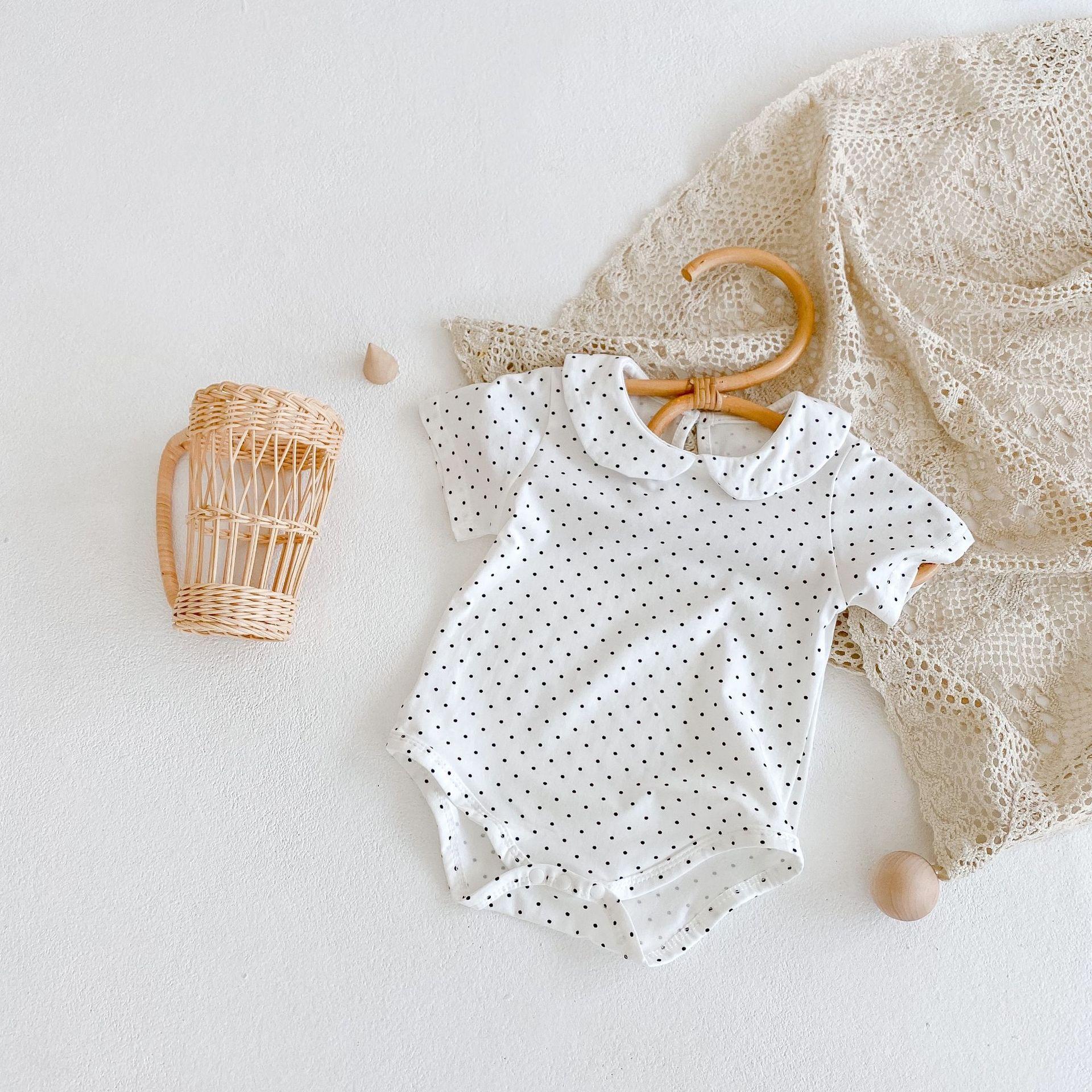 y279 - Polka Dot Doll Collar Romper - Image 1