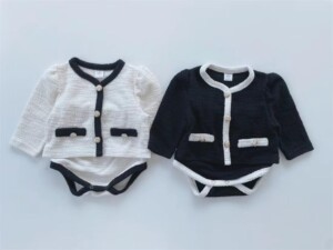 y271 - Black Baby Romper Suit