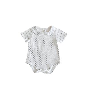 y279 - Polka Dot Doll Collar Romper - 图片 2