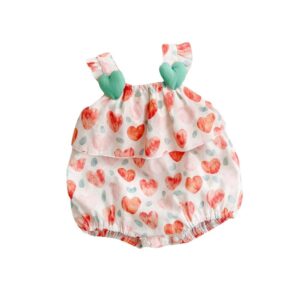 y287 - Red Love Baby Sling Romper - 图片 2