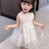 y328 - Girls Star Sleeveless Gauze Dress - Image 1