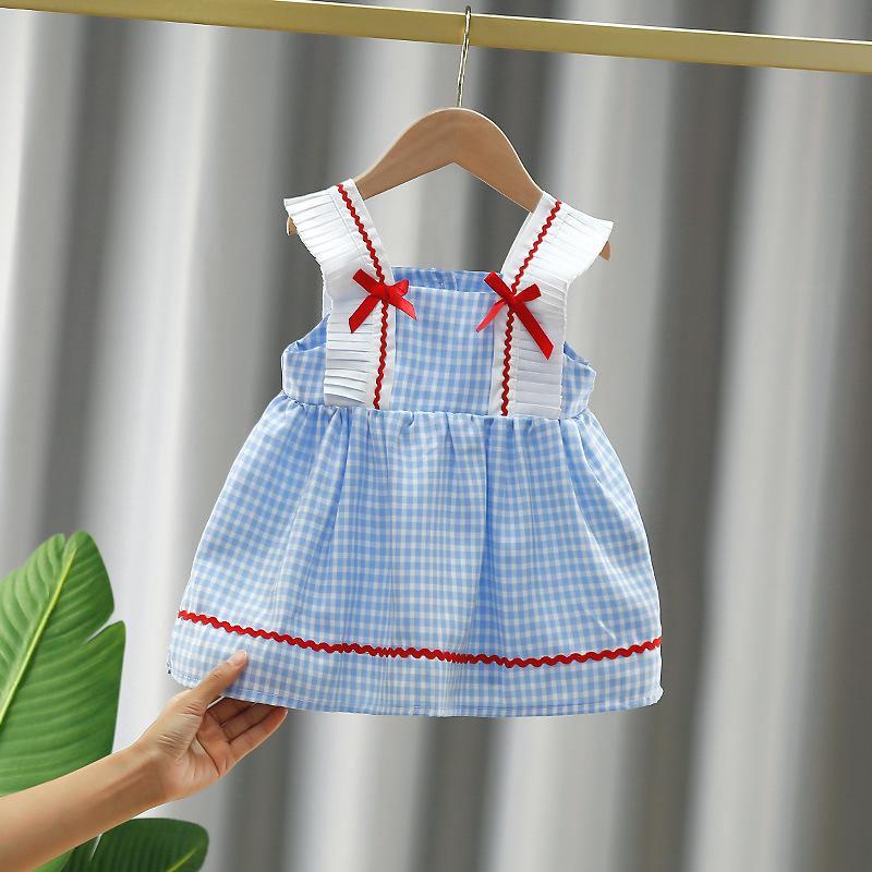 y300 Girls Suspender Plaid Dress - Image 2