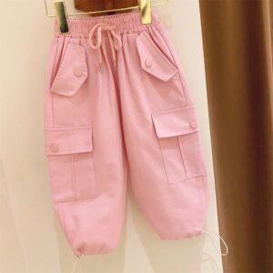 y323 - Girls Casual Loose Overalls - 图片 3
