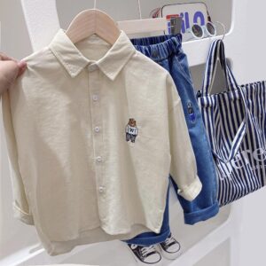 y309 - Boys Corduroy Shirt Tops - 图片 2