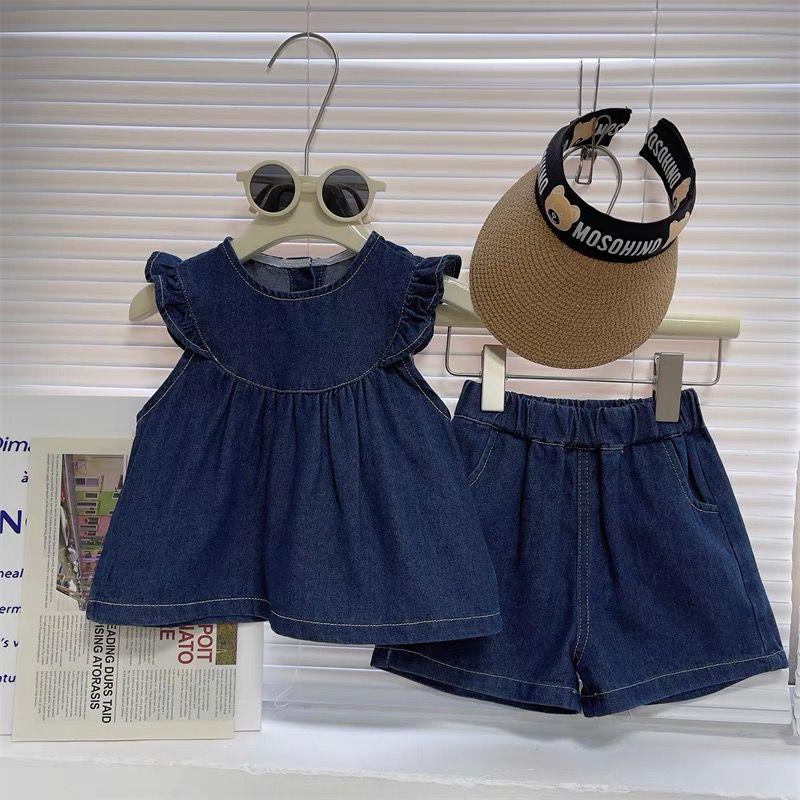 y346 - Stylish Earring Denim Two-Piece Set - Image 3