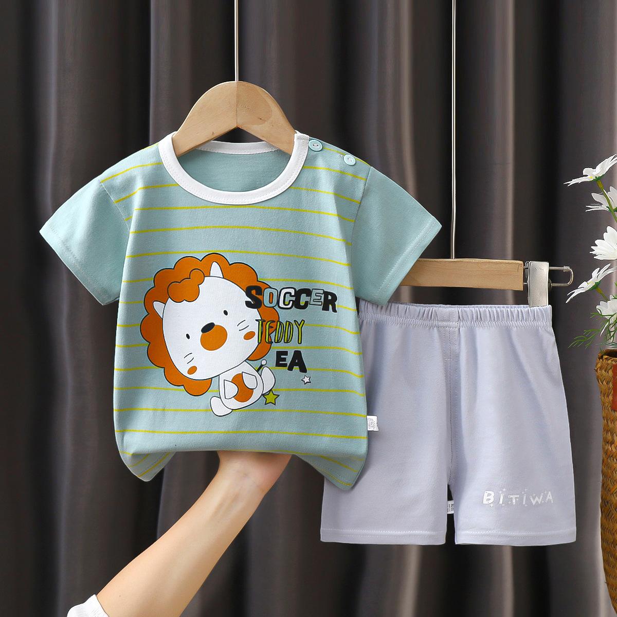 y340 - Summer cartoon short sleeve suit - Image 3