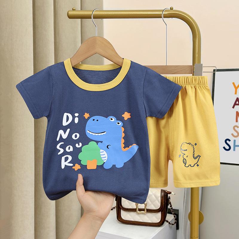 y333 - Summer Animal Short Sleeve Suit Set - Image 3