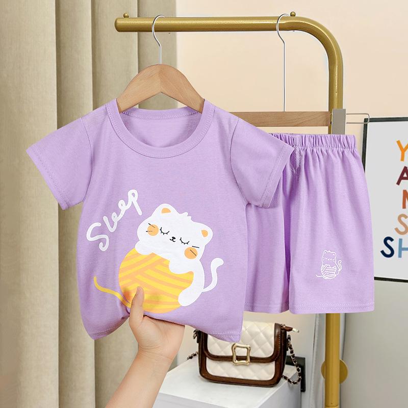 y333 - Summer Animal Short Sleeve Suit Set - Image 4