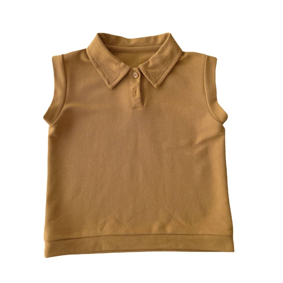 y337 - Ginger Yellow Sleeveless Tops - Image 1