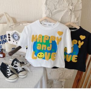 y349 - Summer New Style T-shirt Happy and Love - 图片 7