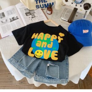 y349 - Summer New Style T-shirt Happy and Love - 图片 8