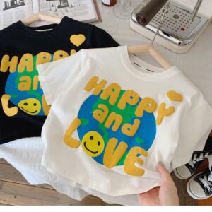 y349 - Summer New Style T-shirt Happy and Love - 图片 5