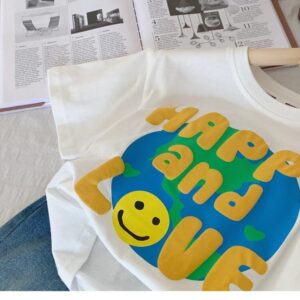 y349 - Summer New Style T-shirt Happy and Love - 图片 6