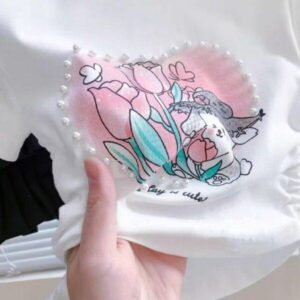 Pearl Love Sweet Cartoon Short Sleeve T-Shirt - y370 - 图片 3