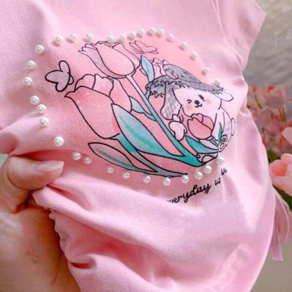 Pearl Love Sweet Cartoon Short Sleeve T-Shirt - y370 - Image 2