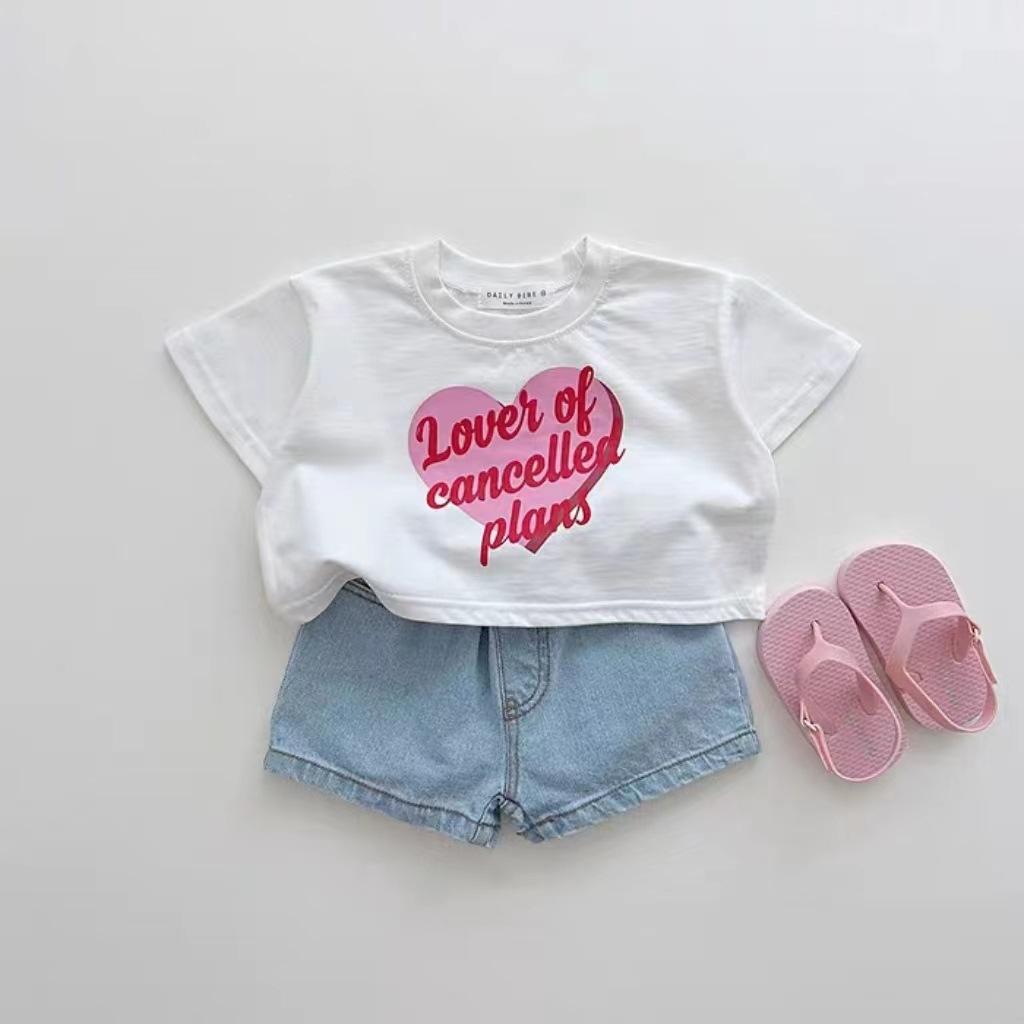 Heart Letters Short Style T-Shirt - y375 - Image 3