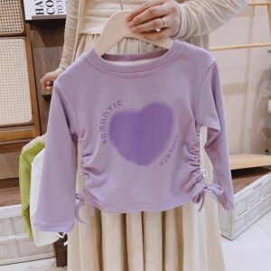 Heart Irregular Drawstring Love Top - y371 - 图片 3