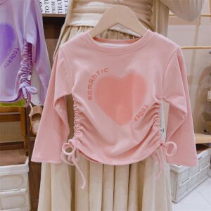 Heart Irregular Drawstring Love Top - y371 - 图片 4