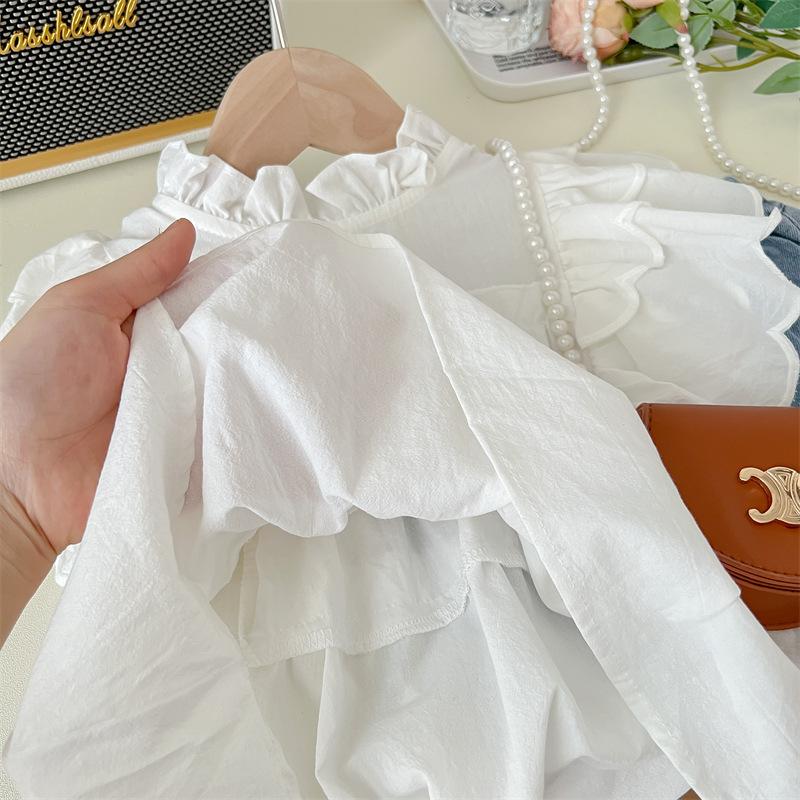 Stylish Short-Sleeve T-Shirt And Denim Shorts Set - y355 - Image 5