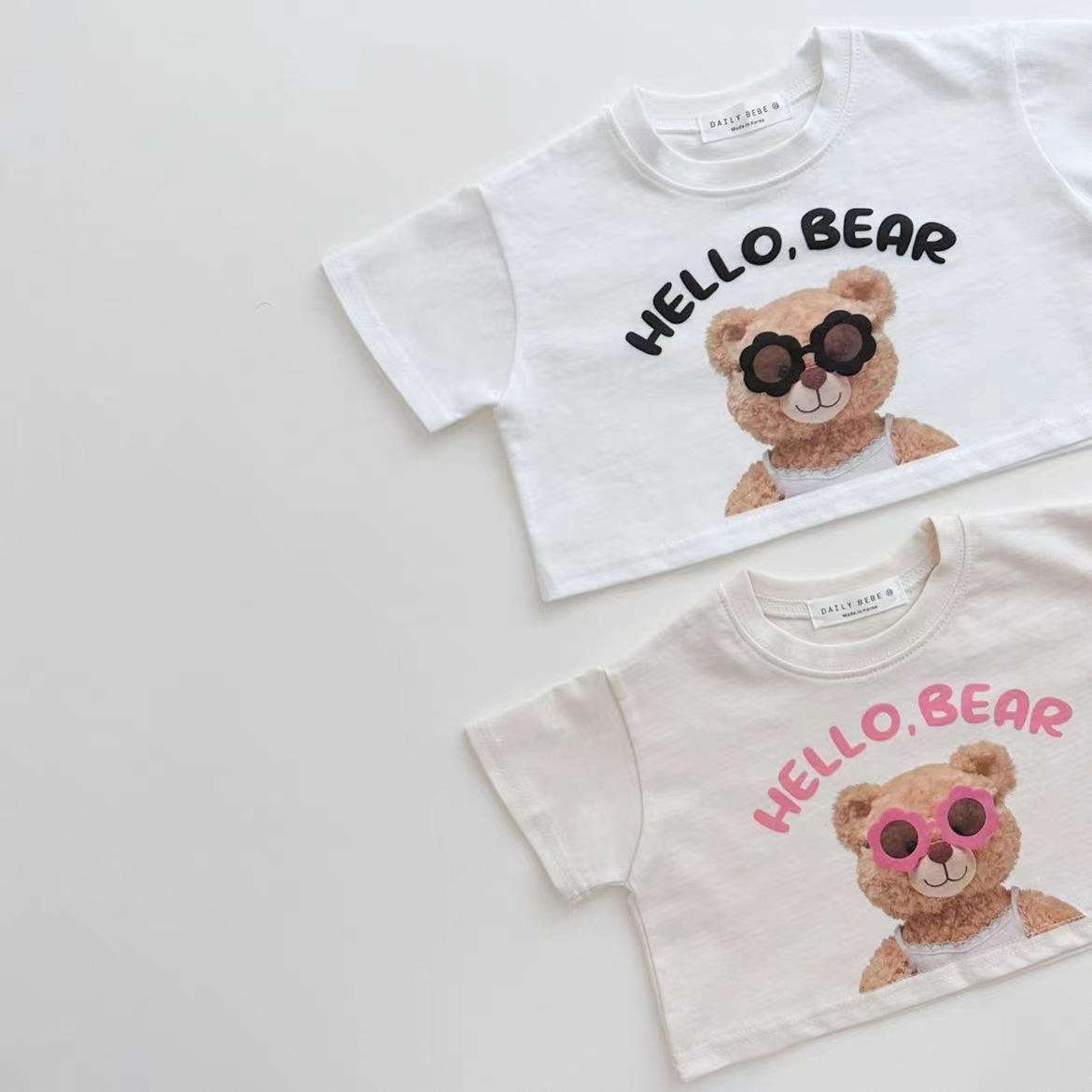 Cartoon Bear Shorts T-Shirt - y374 - 图片 5