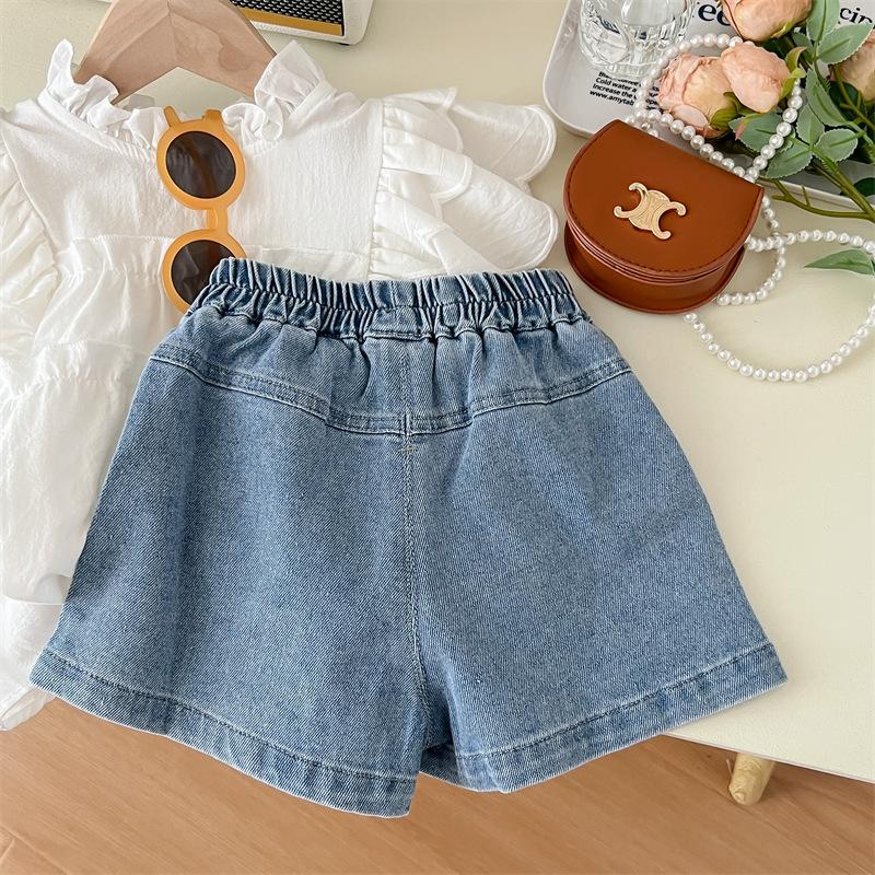 Stylish Short-Sleeve T-Shirt And Denim Shorts Set - y355 - Image 4