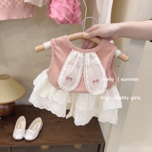 Cute Bunny Ears Top And Princess Skirt Two-Piece Set - y372 - Image 5