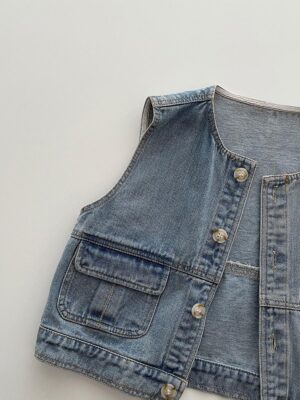 Simple Denim Vest - y367 - 图片 4
