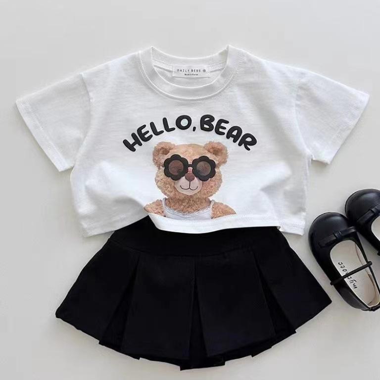 Cartoon Bear Shorts T-Shirt - y374 - 图片 3