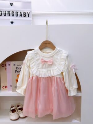 y420 - Bow Long Sleeve Princess Dress - 图片 2