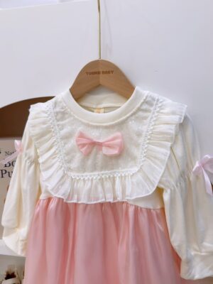 y420 - Bow Long Sleeve Princess Dress - 图片 3