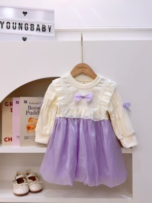 y420 - Bow Long Sleeve Princess Dress - 图片 6
