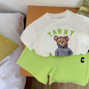 y410 - New Fashionable Bear Short-Sleeved Suit - Image 2