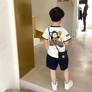 y412 - Summer Cartoon Monkey Basketball Handsome Short Sleeve T-Shirt - 图片 3