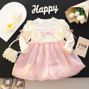 y420 - Bow Long Sleeve Princess Dress - 图片 4