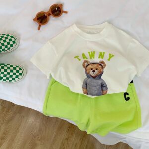 y410 - New Fashionable Bear Short-Sleeved Suit - Image 1