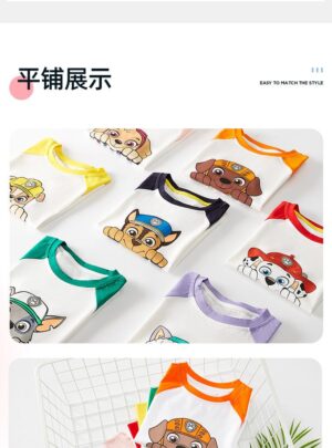 y424 - Children's Round Neck Paw Patrol Short Sleeve T-Shirt - 图片 4