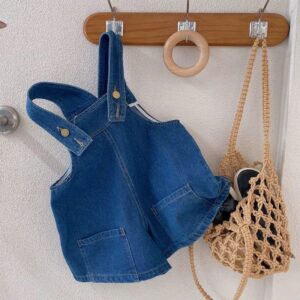 y425 - Baby Girl Denim Overalls Suit - 图片 5