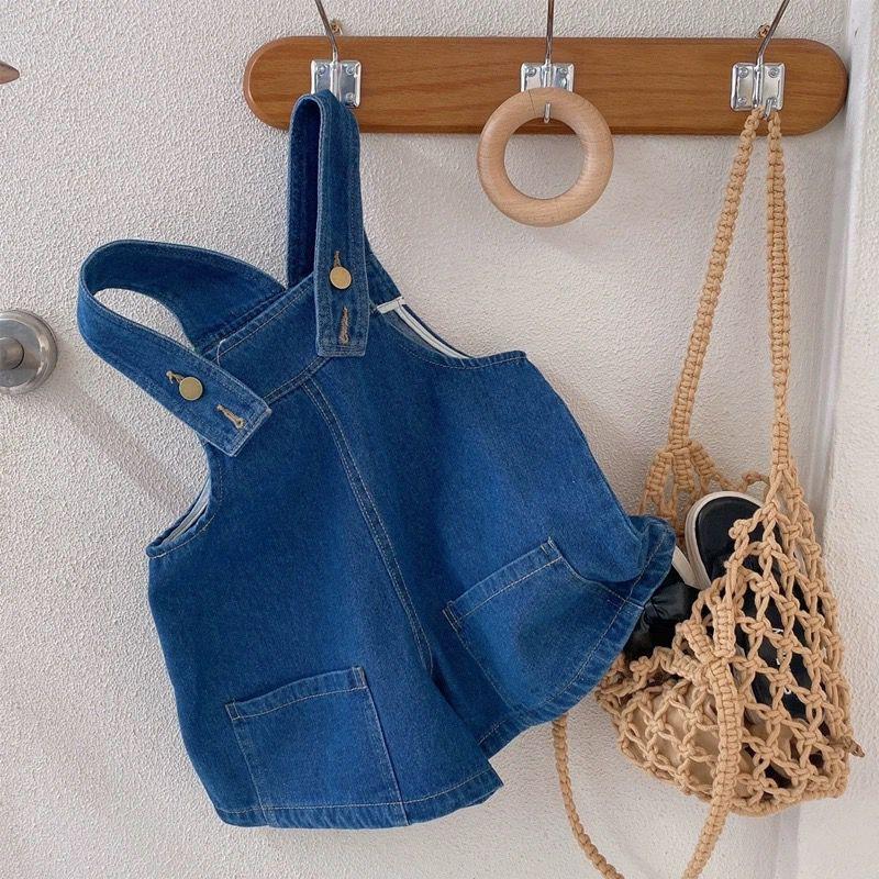 y425 - Baby Girl Denim Overalls Suit - Image 5