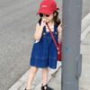 y425 - Baby Girl Denim Overalls Suit - Image 2
