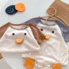 y442 - Boys Girls One Piece Cartoon Short Sleeve Jumpsuit Bodysuit - 图片 3