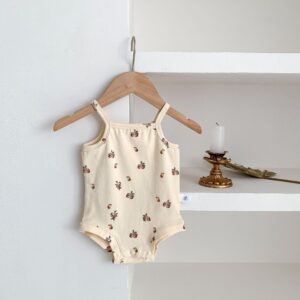 y440 - Floral Pattern Baby Carrier Romper - 图片 3