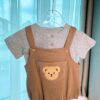 y448 - Bear Cartoon Baby Sling Romper Sets - Image 3